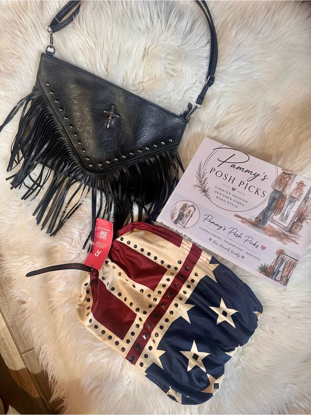 Black Skull & Cross handbag with Y2K Tube top